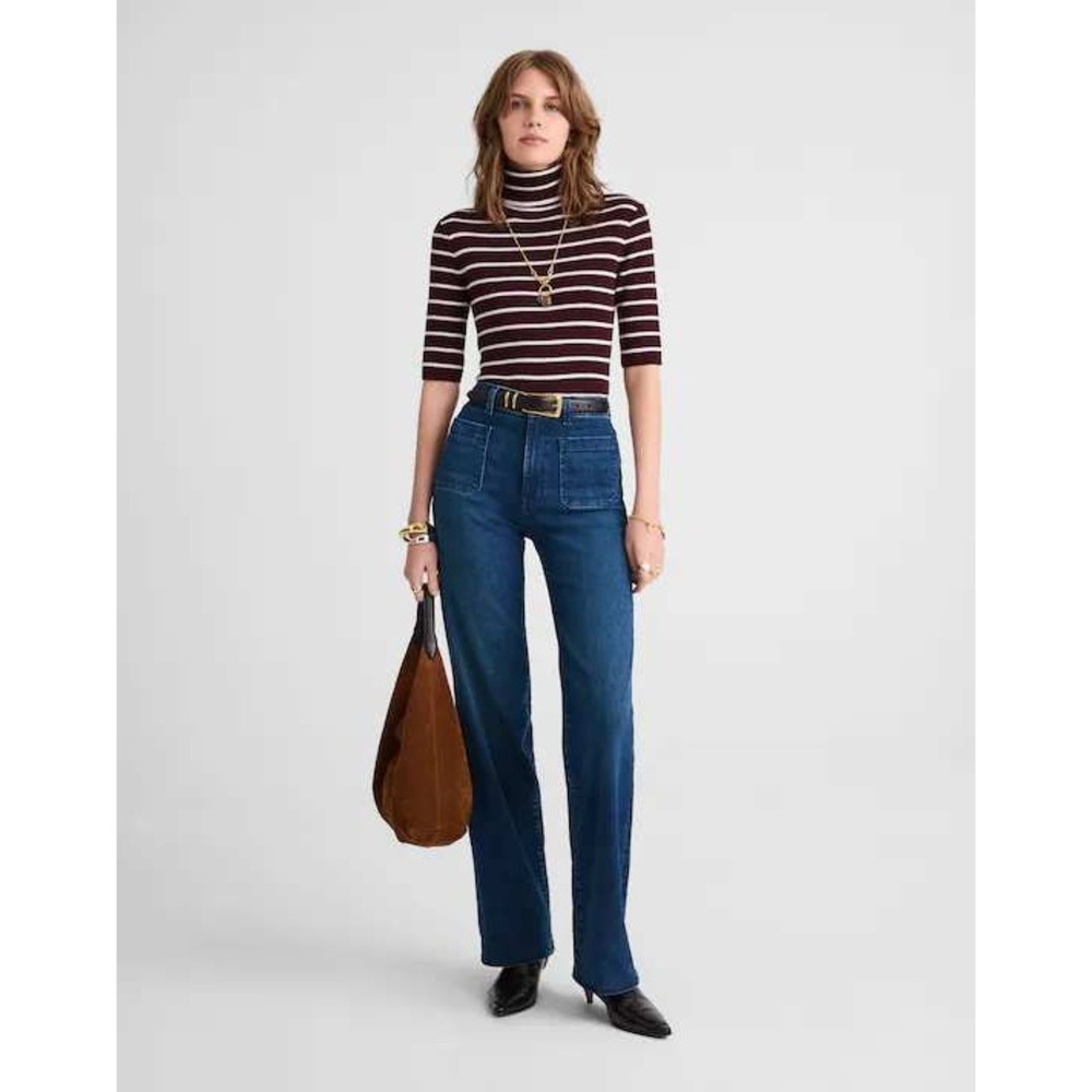 Madewell Emmett Wide-Leg Patch Pocket Jeans Dark Wash 28